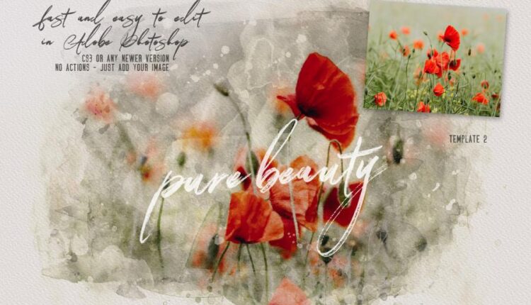 فایل لایه باز ساخت تصاویر آبرنگی   Watercolor Creator