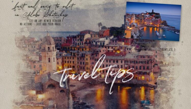 فایل لایه باز ساخت تصاویر آبرنگی   Watercolor Creator