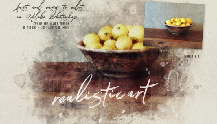 فایل لایه باز ساخت تصاویر آبرنگی   Watercolor Creator