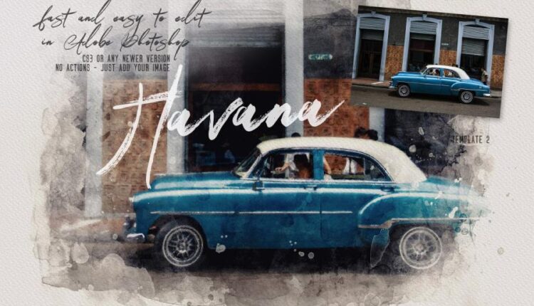 فایل لایه باز ساخت تصاویر آبرنگی   Watercolor Creator