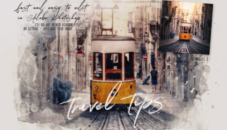 فایل لایه باز ساخت تصاویر آبرنگی   Watercolor Creator