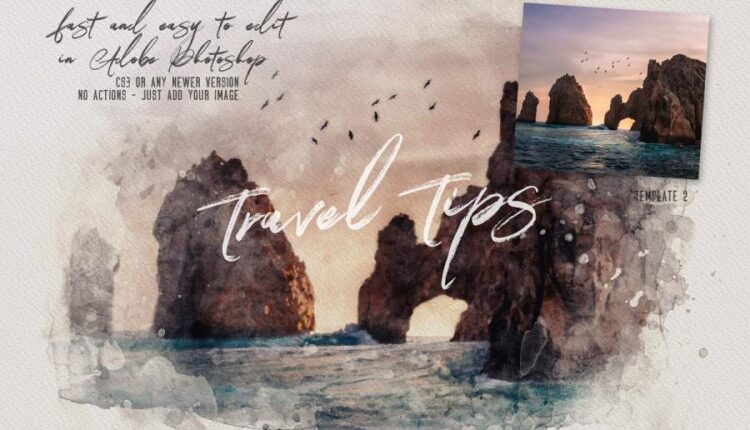 فایل لایه باز ساخت تصاویر آبرنگی   Watercolor Creator