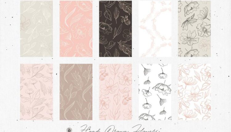 تصاویر پی ان جی گل های خطی و دستی   Hand Drawn Flowers