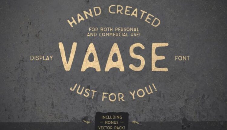 فونت انگلیسی نمایشی واس   Vaase Font + Bonus license