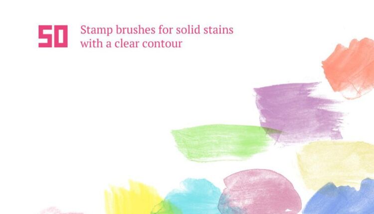 50 براش آبرنگی برای فتوشاپ   Watercolor Brush