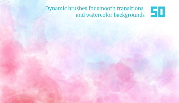 50 براش آبرنگی برای فتوشاپ   Watercolor Brush