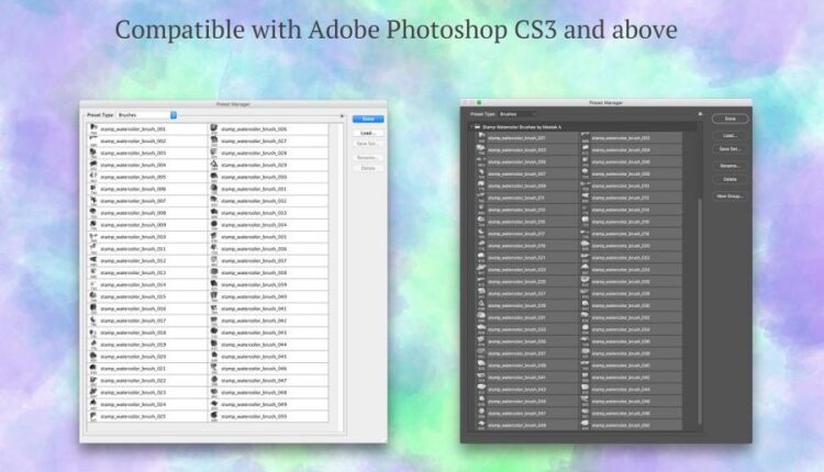 50 براش آبرنگی برای فتوشاپ   Watercolor Brush