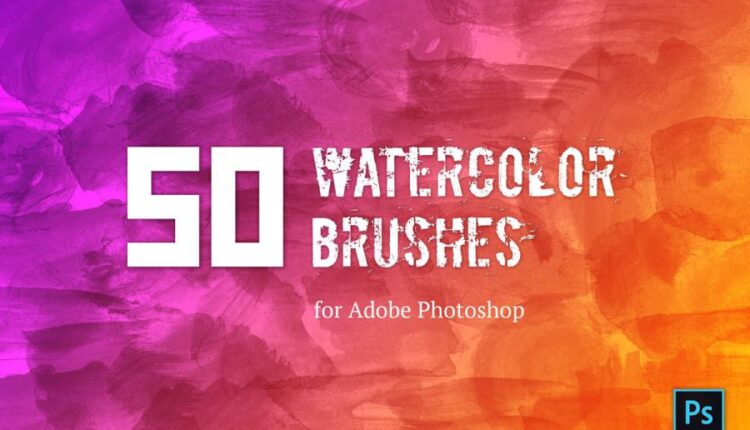 50 براش آبرنگی برای فتوشاپ   Watercolor Brush