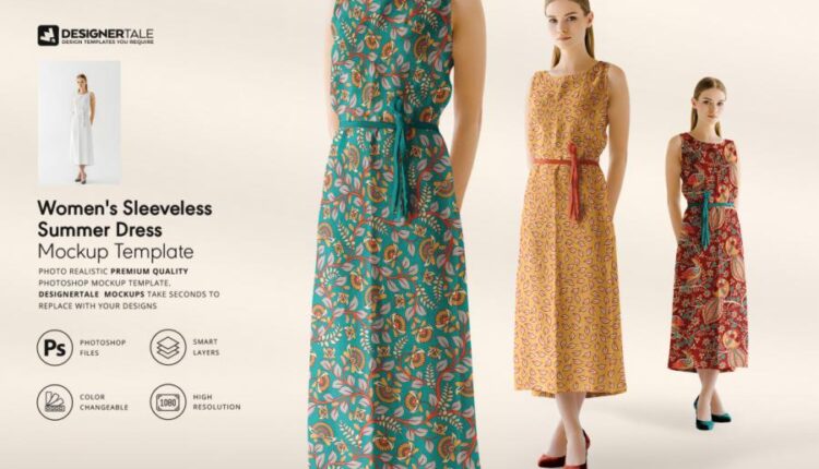 موکاپ لباس مجلسی تابستانی   Women’s Dress Mockup