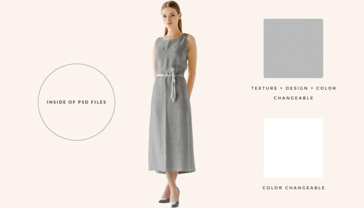 موکاپ لباس مجلسی تابستانی   Women’s Dress Mockup