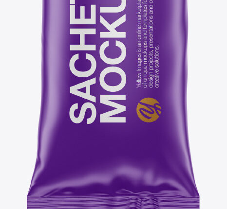 موکاپ بسته بندی شکلات   Matte Stick Sachet Mockup
