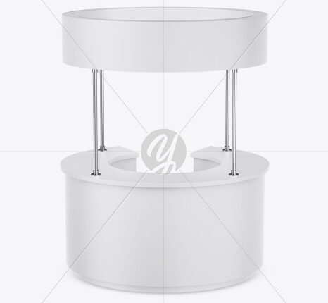 موکاپ غرفه و کانتر نمایشگاهی   Matte Promo Stand Mockup