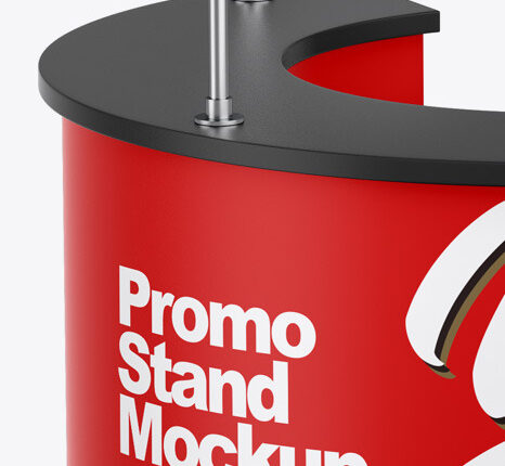 موکاپ غرفه و کانتر نمایشگاهی   Matte Promo Stand Mockup