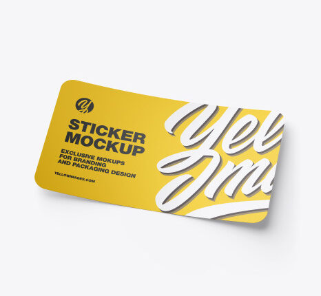 موکاپ اتیکت سلفون مات   Matte Sticker Mockup