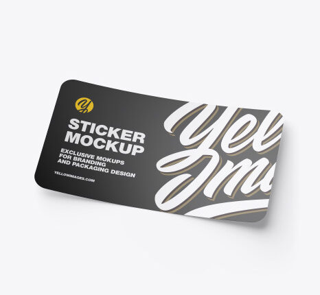موکاپ اتیکت سلفون مات   Matte Sticker Mockup