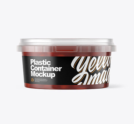 موکاپ برچسب روی بسته بندی خرما و مواد غذایی   Container Mockup