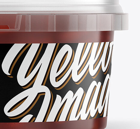 موکاپ برچسب روی بسته بندی خرما و مواد غذایی   Container Mockup