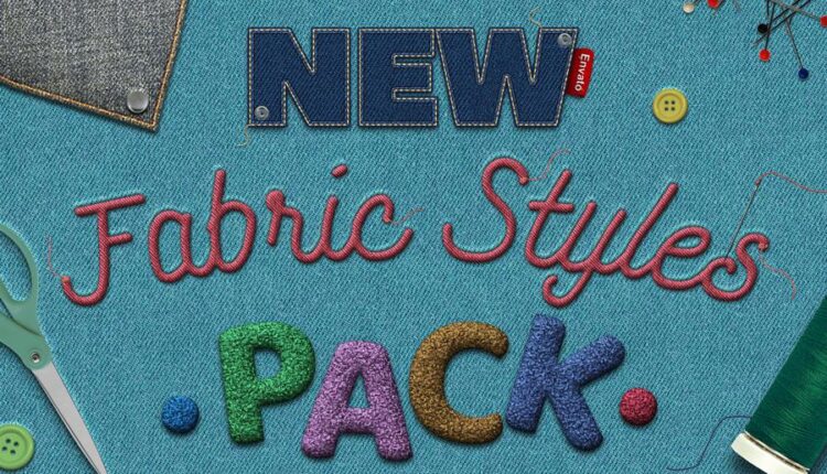 افکت نوشته دوخته شده   GraphicRiver   Fabric Text Effects