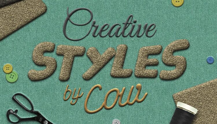 افکت نوشته دوخته شده   GraphicRiver   Fabric Text Effects