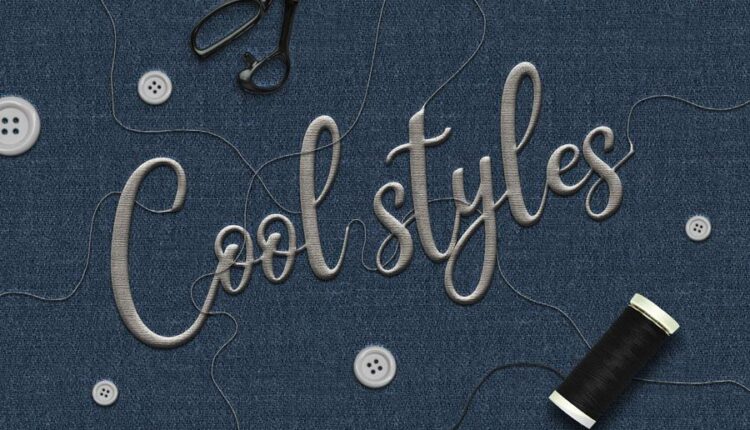 افکت نوشته دوخته شده   GraphicRiver   Fabric Text Effects