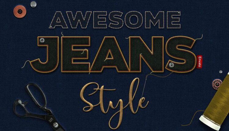 افکت نوشته دوخته شده   GraphicRiver   Fabric Text Effects