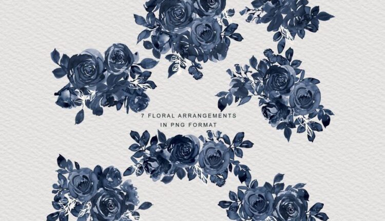 تصاویر png گل های رز آبرنگی   Watercolor Rose Clipart