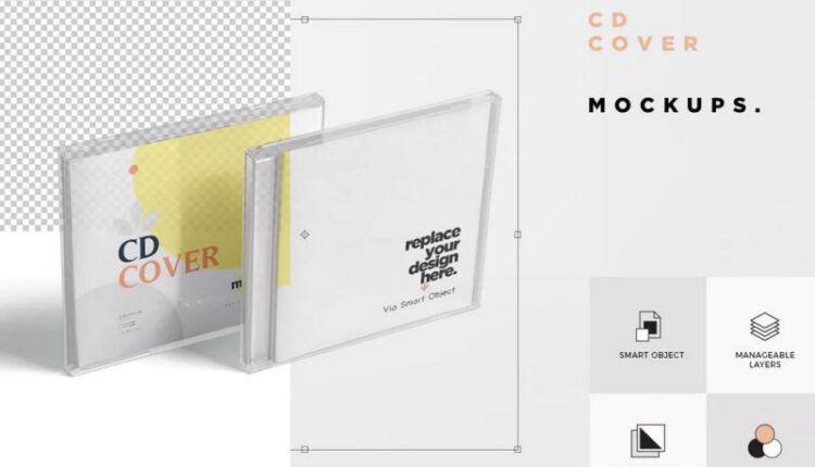 6 موکاپ بسیار زیبا و کاربردی جعبه سی دی   6 CD Cover Mockups