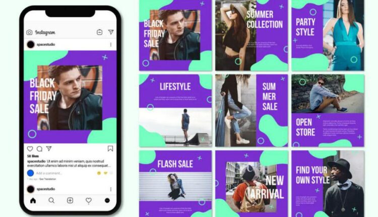 طرح لایه باز آماده انتزاعی برای پست و استوری اینستاگرام   Instagram