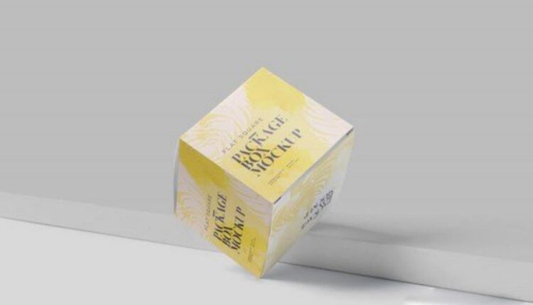 موکاپ جعبه مربعی مسطح   Box Mock Up Square