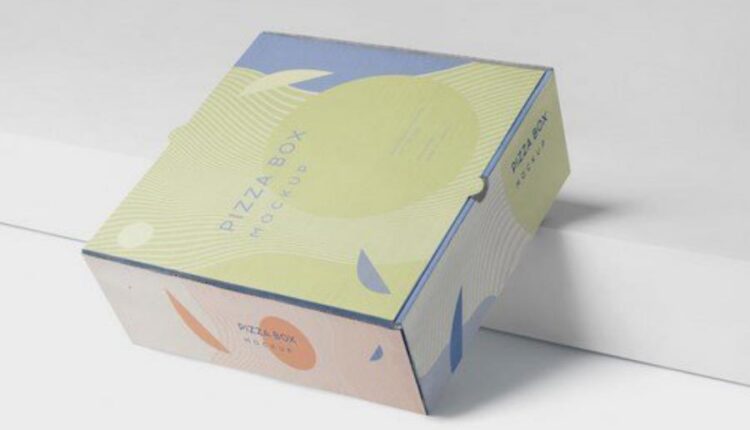 موکاپ جعبه پیتزا به صورت سه تایی   Pizza Box Mockup