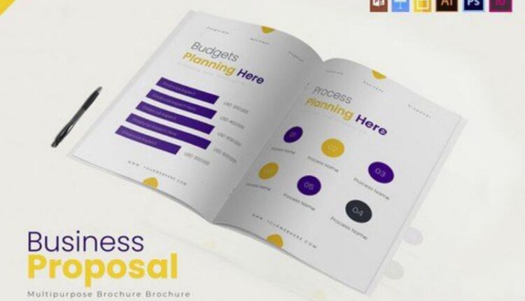 فایل لایه باز دفترچه نمونه کار و پروژه   Proposal Project Brochure