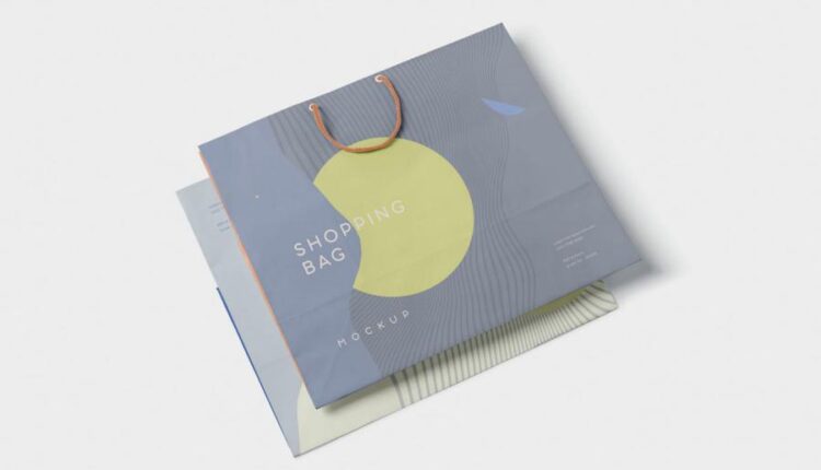 موکاپ ساک دستی کاغذی   Paper Shopping Bag Mockups