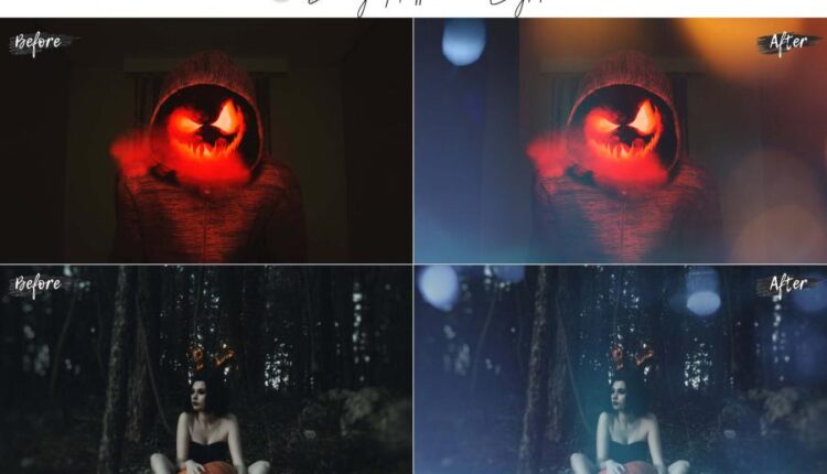 60 افکت تصویری نورانی جشن هالووین   Scary Halloween Effect