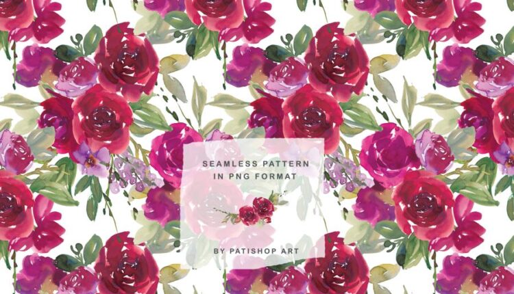 عکس png گل های رُز آبرنگی   Red Watercolor Rose