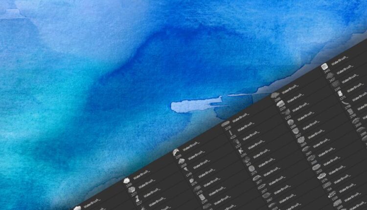 200 براش آبرنگی برای فتوشاپ   WaterColor Brushes