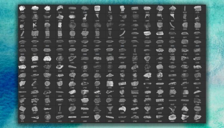 200 براش آبرنگی برای فتوشاپ   WaterColor Brushes