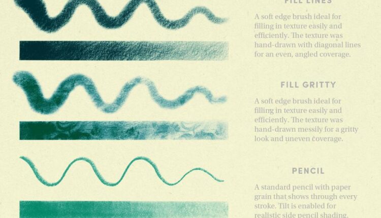 براش مدادی نرم‌افزار Procreate برای آیپد   Procreate Brushes