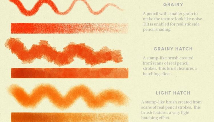 براش مدادی نرم‌افزار Procreate برای آیپد   Procreate Brushes