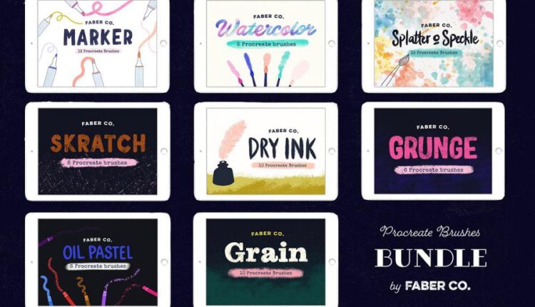 71 براش متنوع بسیار جذاب برای نرم افزار پروکریت   Procreate Brush
