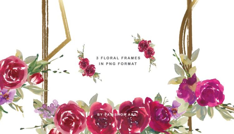 عکس png گل های رُز آبرنگی   Red Watercolor Rose