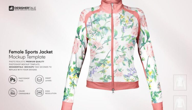 موکاپ ژاکت و کاپشن ورزشی زنانه   Female Jacket Mockup
