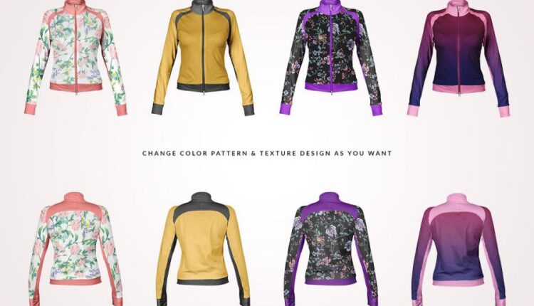 موکاپ ژاکت و کاپشن ورزشی زنانه   Female Jacket Mockup