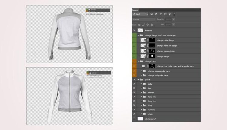 موکاپ ژاکت و کاپشن ورزشی زنانه   Female Jacket Mockup