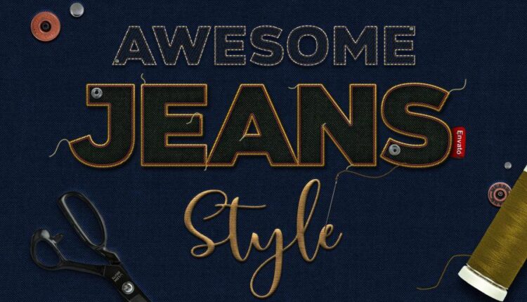 افکت نوشته دوخته شده   GraphicRiver   Fabric Text Effects