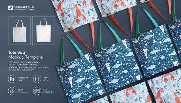 موکاپ کیسه خرید پارچه ای   Tote Bag Mockup