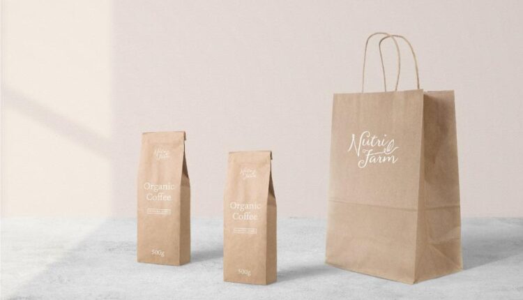 موکاپ بسته بندی کاغذی انواع قهوه و محصولات خشک غذایی   Mockup