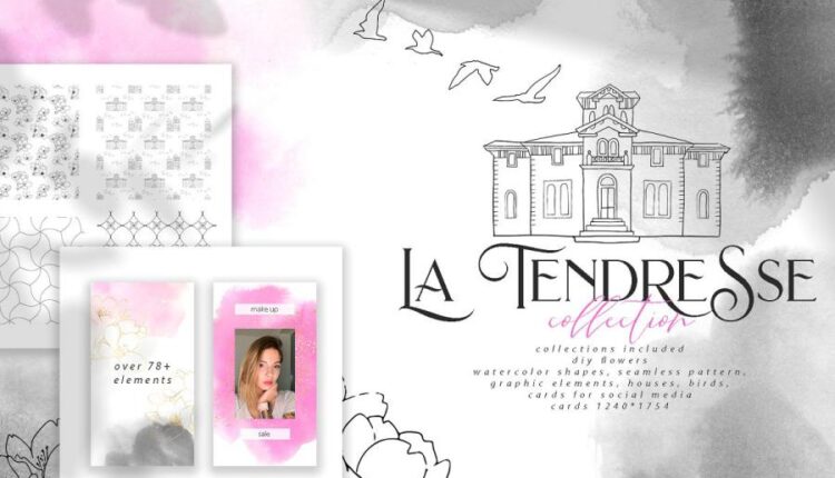 مجموعه کلیپ آرت گل و بوته   La tendresse collection
