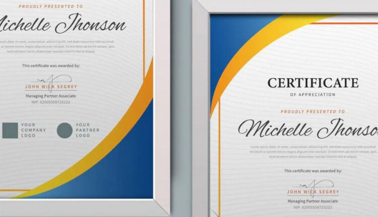 طرح لایه باز قالب مدرک و گواهینامه   Certificate Template Pro