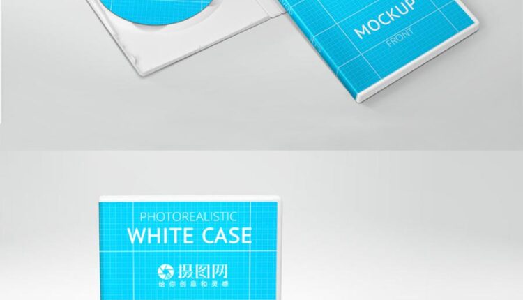 موکاپ جعبه سی دی و دی وی دی   cd cd case packaging display