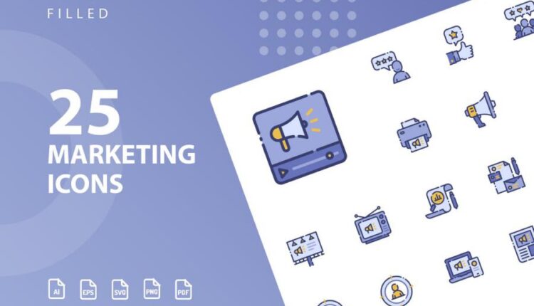 مجموعه آیکون دیجیتال مارکتینگ   Marketing Icons Bundle